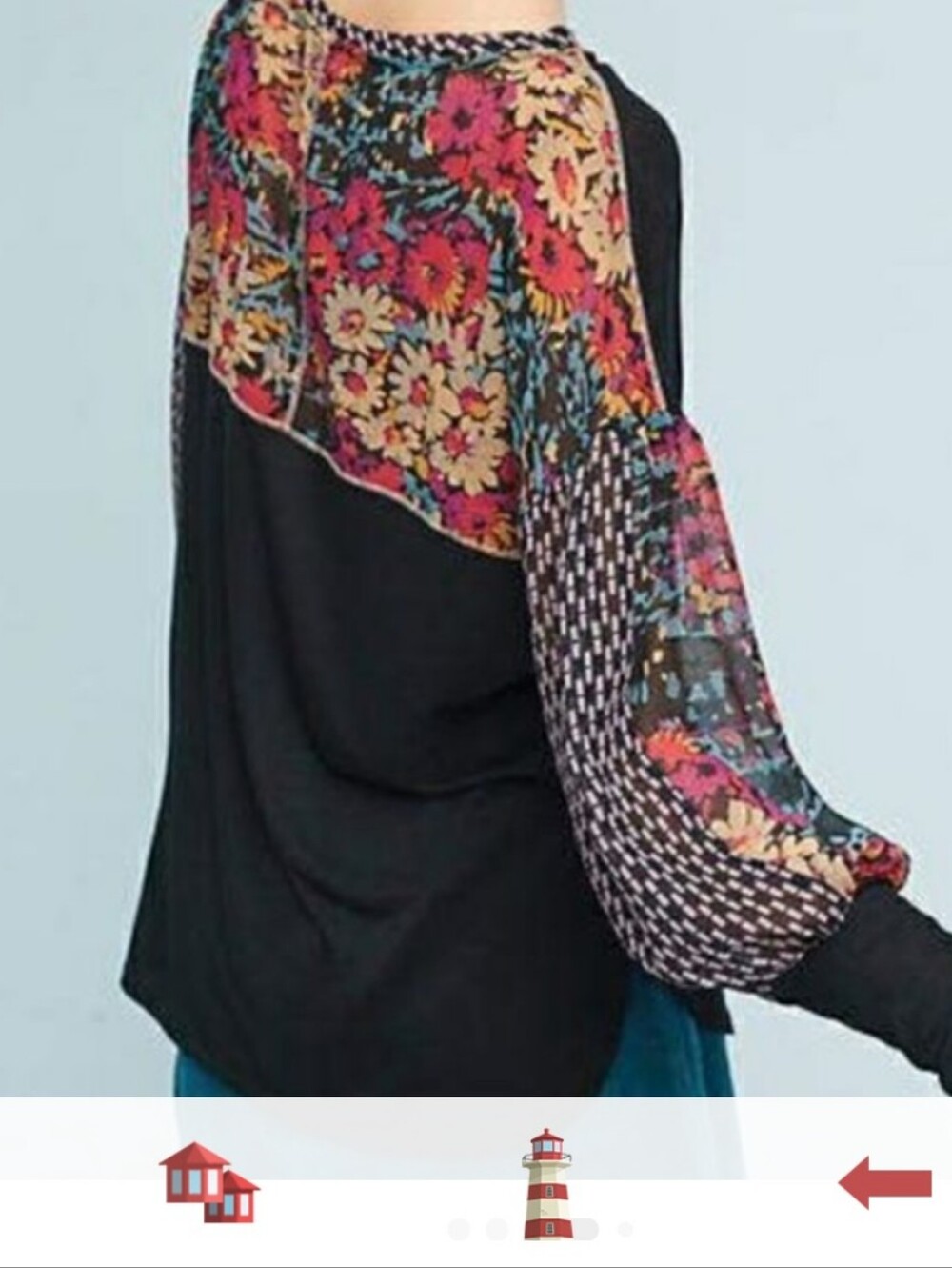 TINY Anthropologie Raye Sheer Floral Bishop Sleeve Top Size Medium